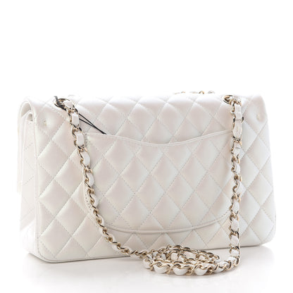 Chanel Iridescent Calfskin Quilted Medium Double Flap White 3 of 9
