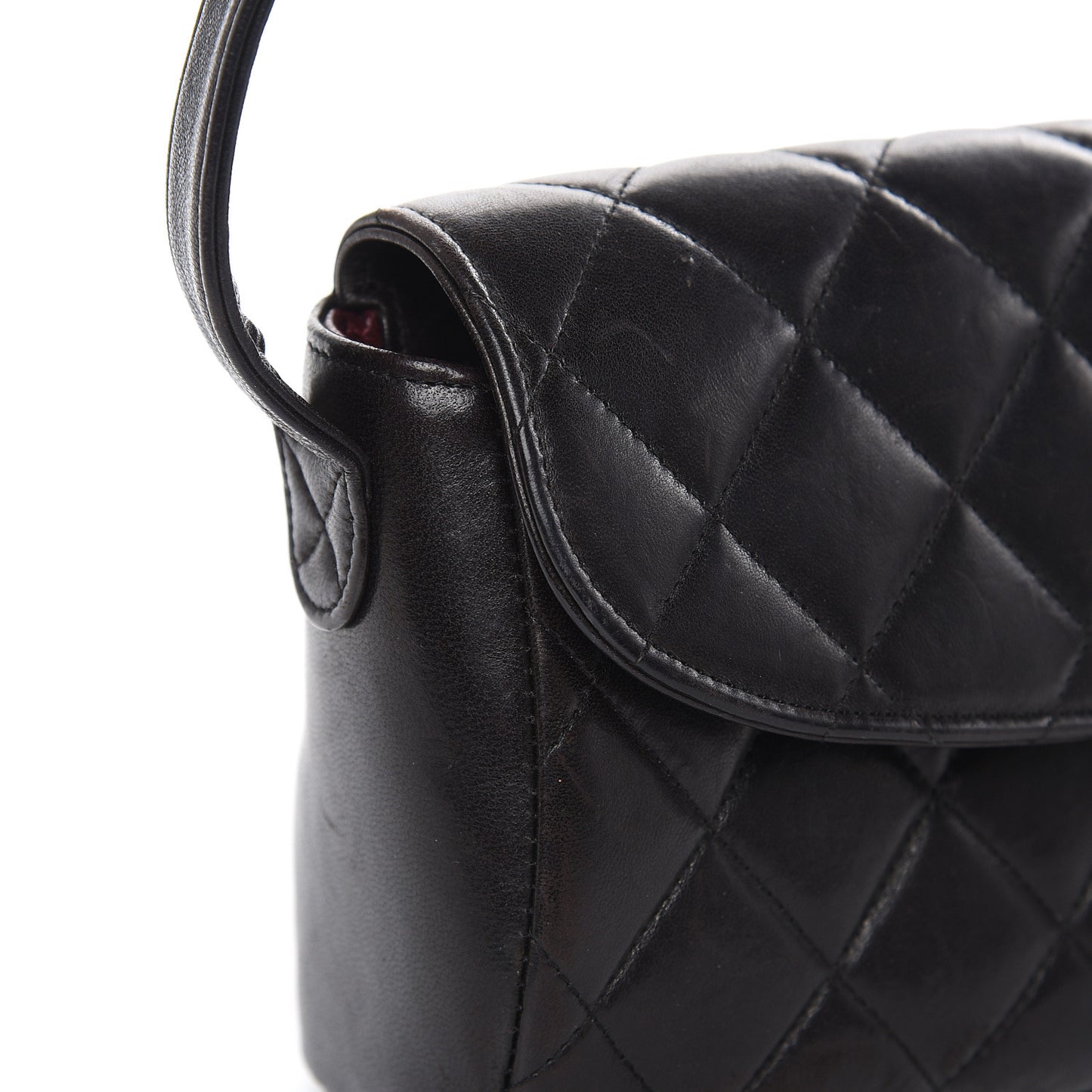 Lambskin Quilted East West Flap Black