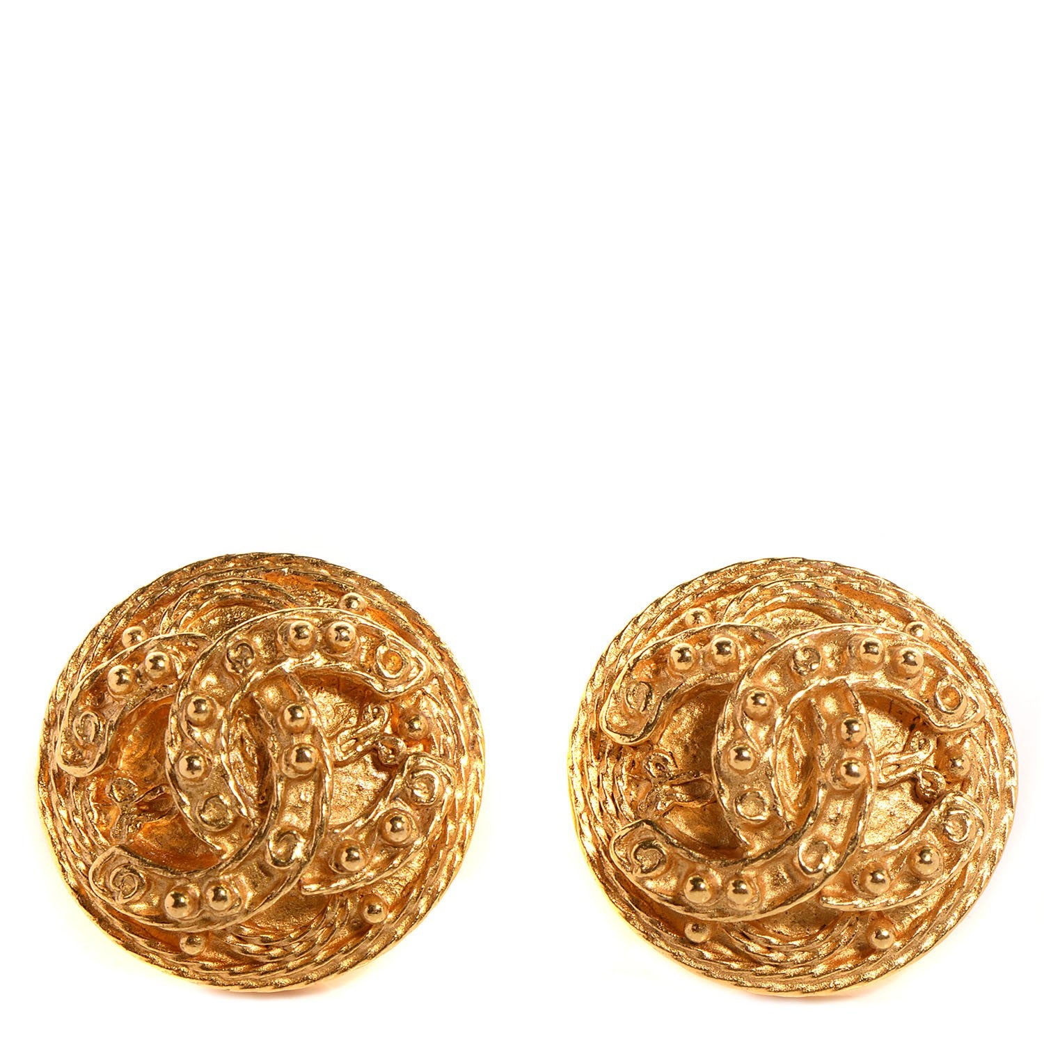 Chanel CC Clip On Earrings Gold 1 of 4