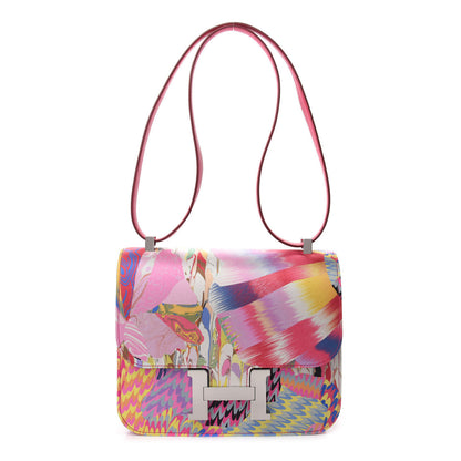 Hermes Swift Silk Marble Printed Constance 24 Rose Azalee Rose Mexico 3 of 14