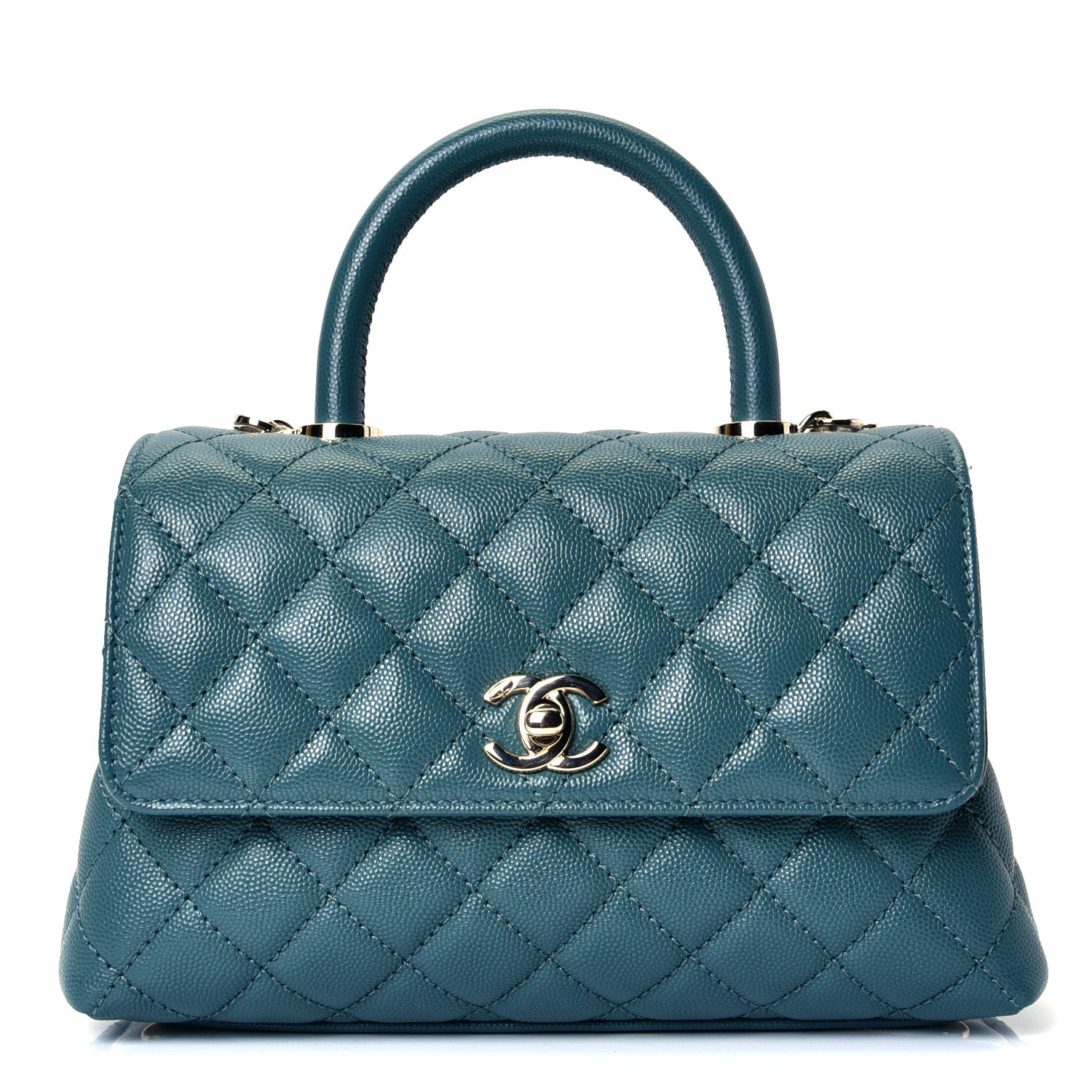 Chanel Caviar Quilted Mini Coco Handle Flap Green 1 of 4