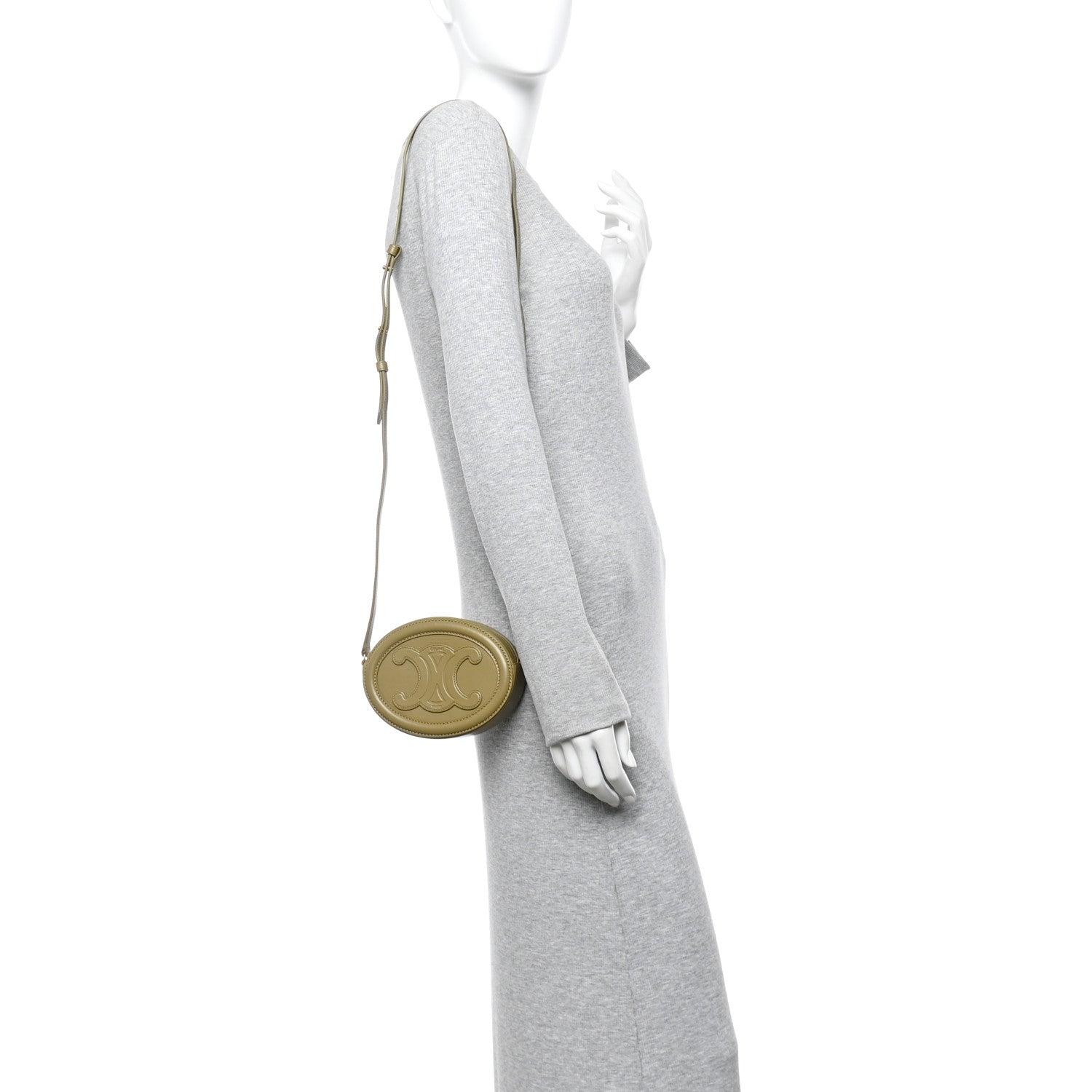 Celine Smooth Calfskin Cuir Small Triomphe Oval Purse Crossbody