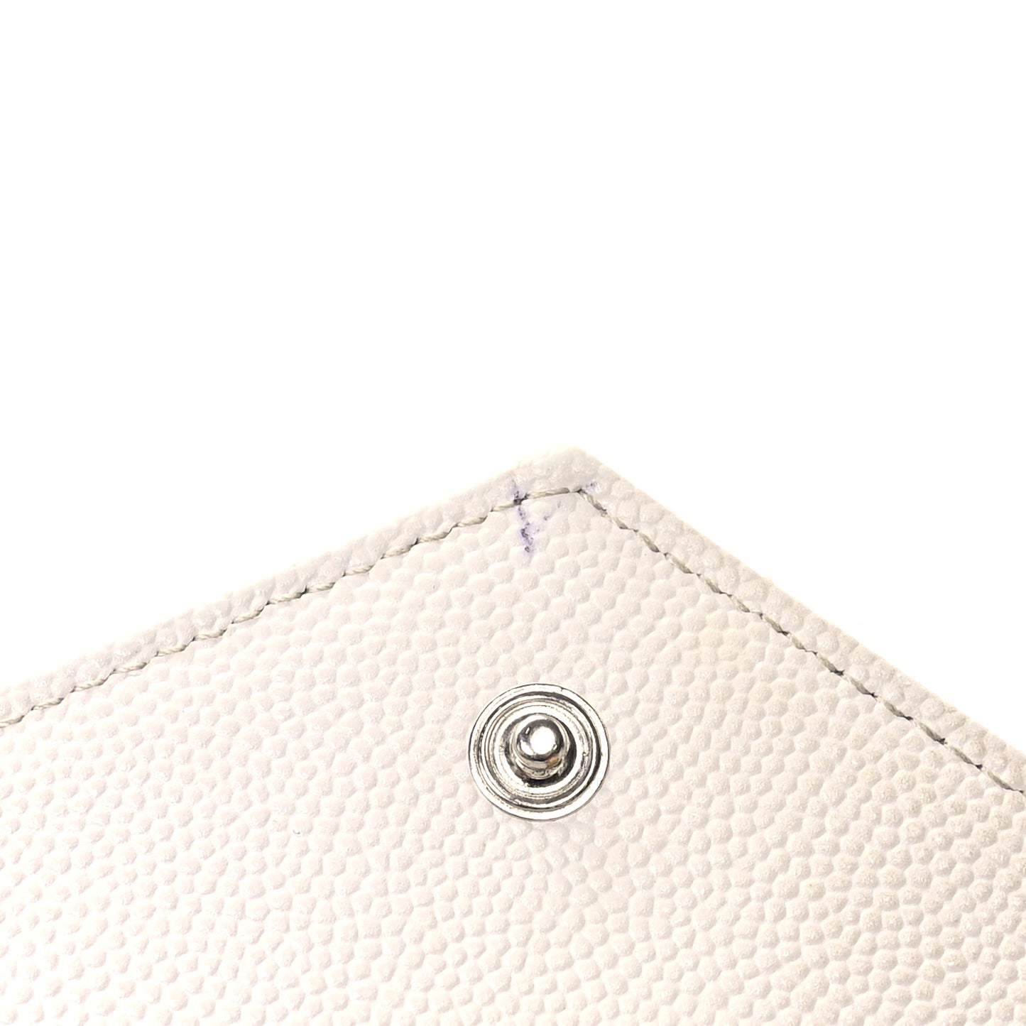 Grain De Poudre Matelasse Chevron Small Monogram Envelope Wallet Crema Soft