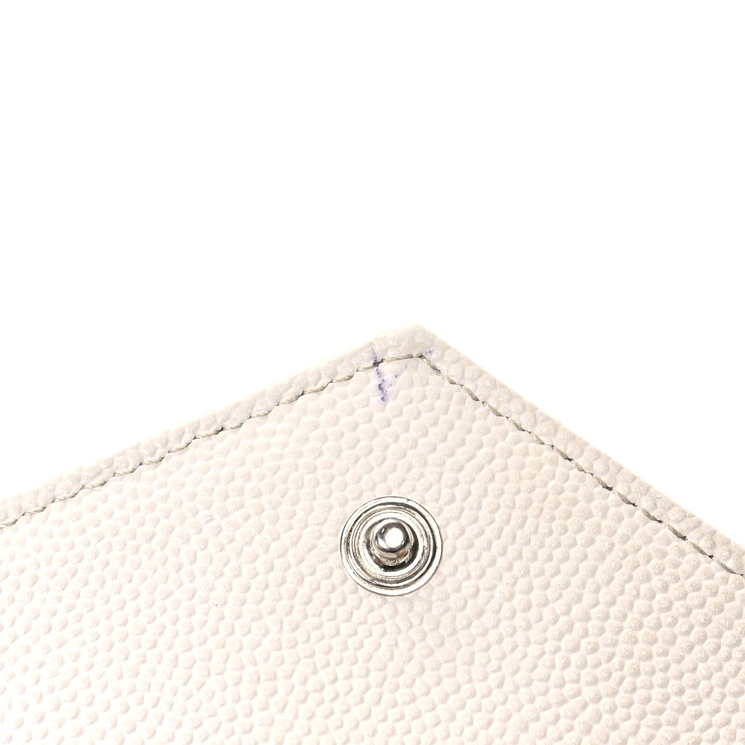 Saint Laurent Grain De Poudre Matelasse Chevron Small Monogram Envelope Wallet Crema Soft 9 of 9
