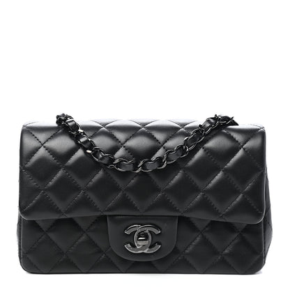 Chanel Lambskin Quilted Mini Rectangular Flap So Black 1 of 9