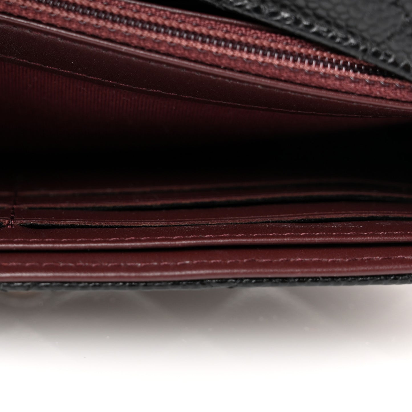 Caviar Quilted Large Gusset Flap Wallet Black