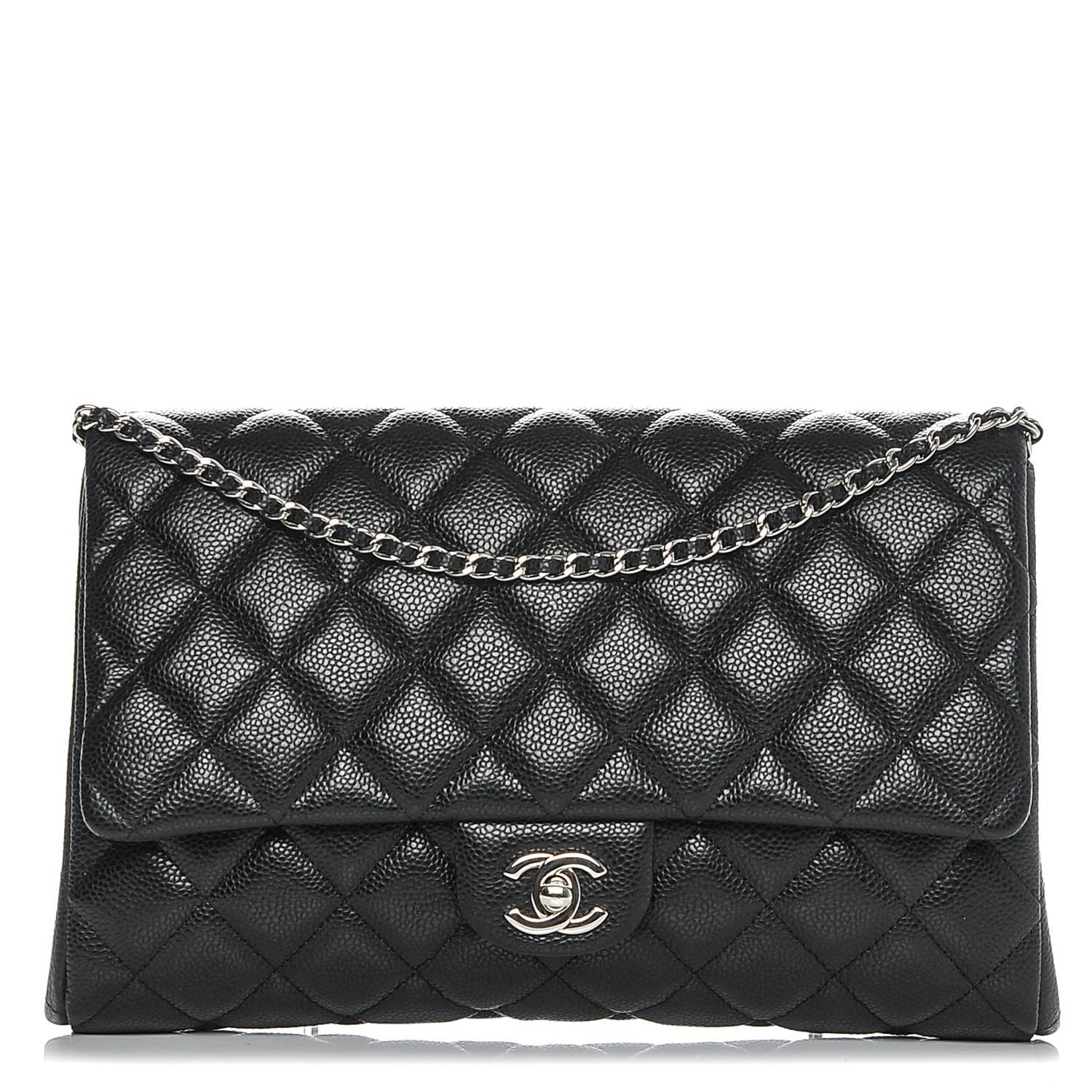 Chanel Caviar Quilted Clutch With Chain Flap Black 1 of 7