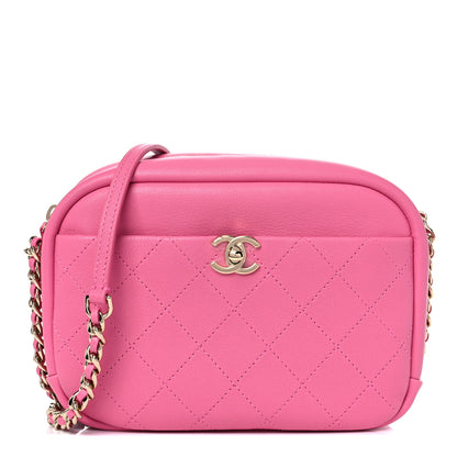 Chanel Goatskin Quilted Medium Casual Trip Camera Case Pink 1 of 9