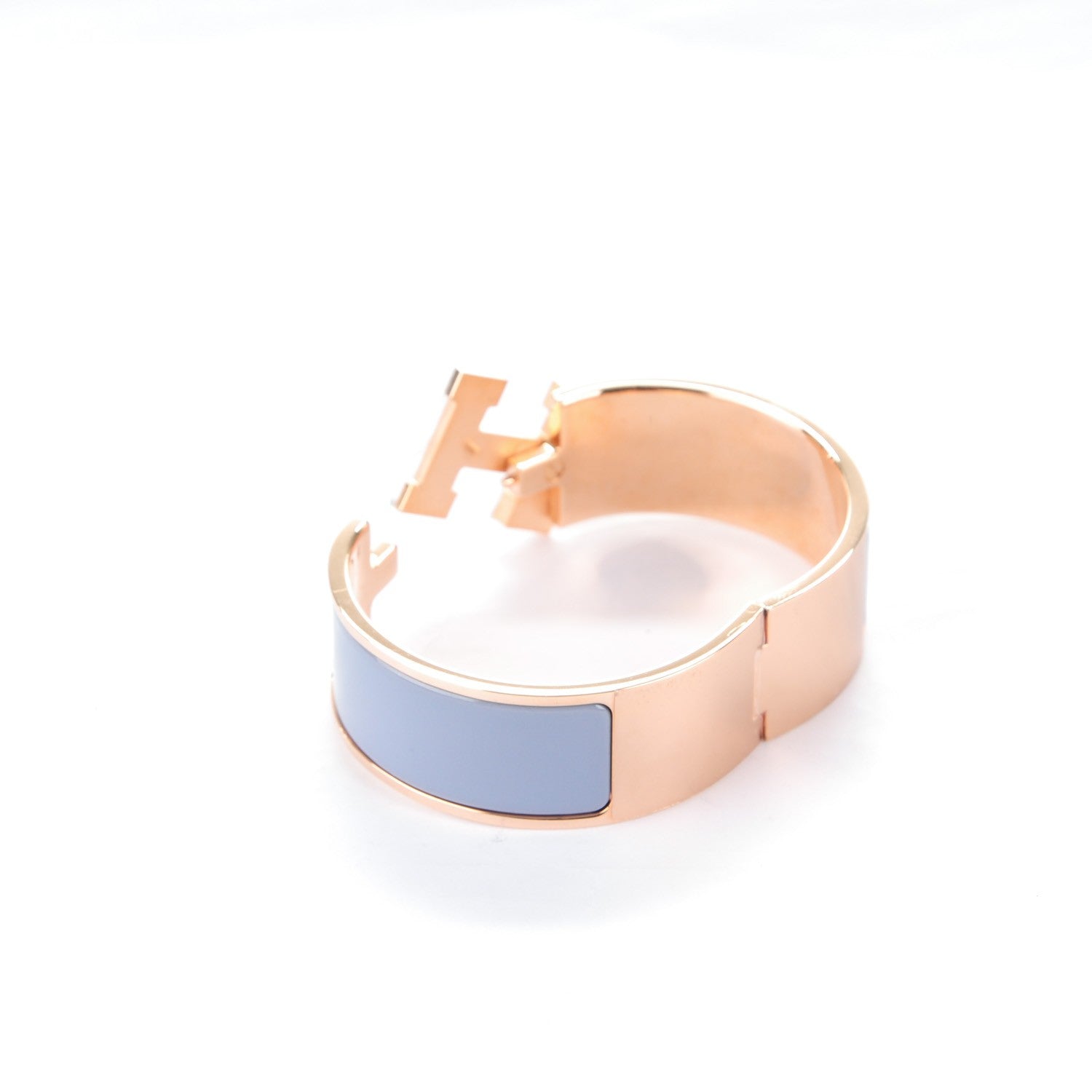 Hermes Enamel Wide Clic Clac H Bracelet PM Bleu Lin 4 of 4