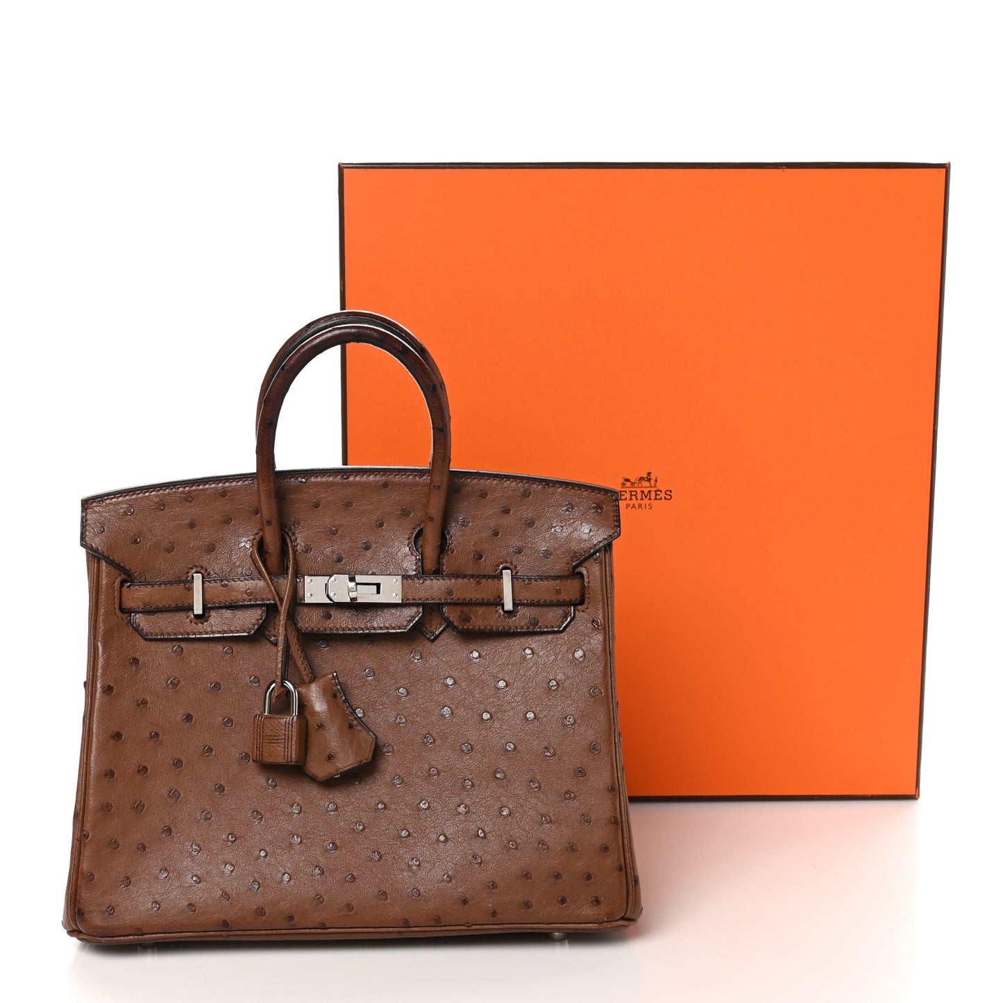Ostrich Birkin 25 Noisette