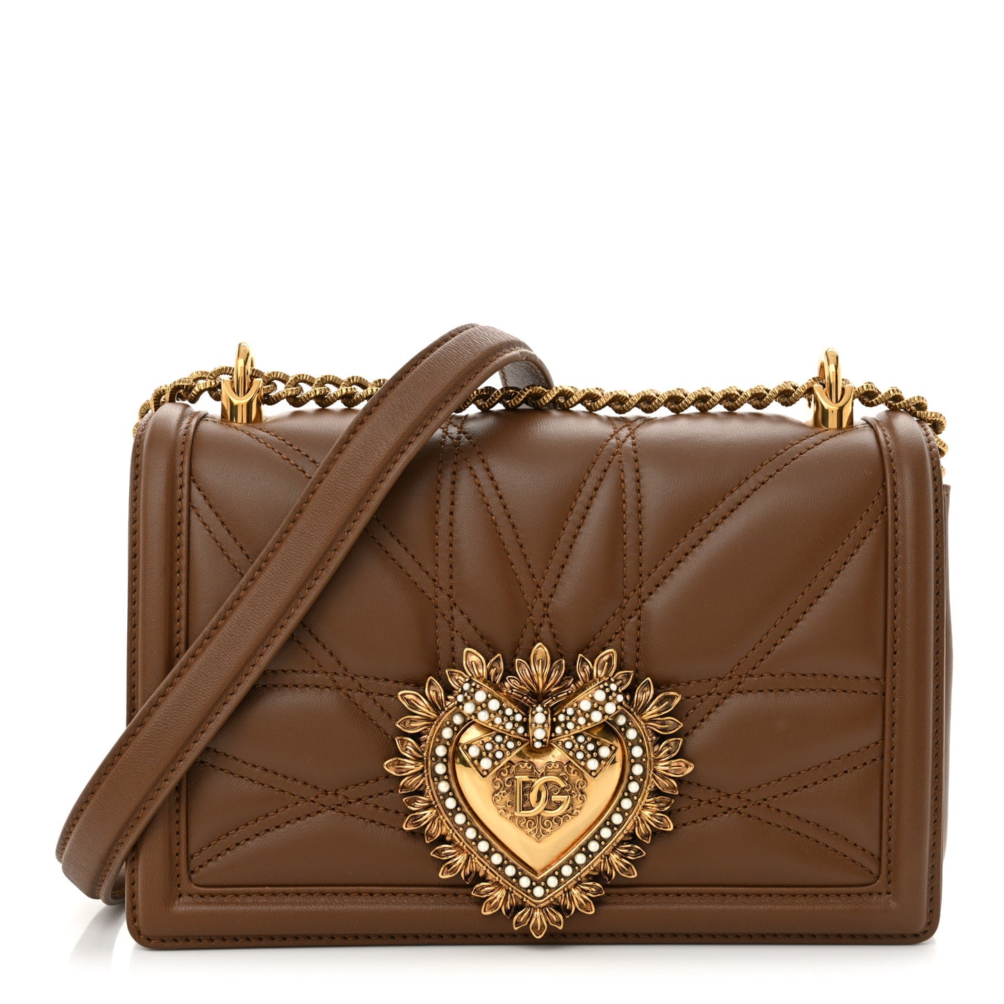 Nappa Medium Devotion Crossbody Bag Cammello