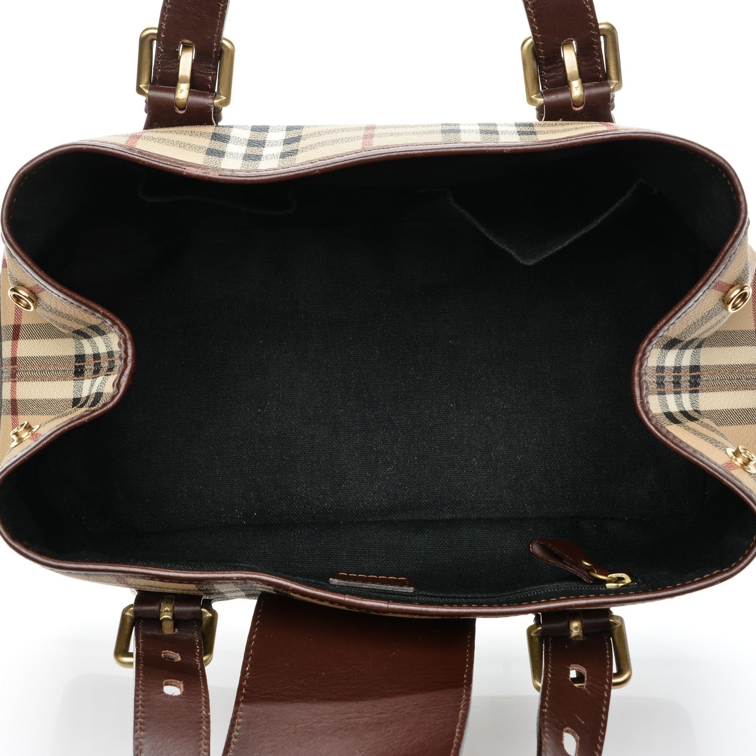 Burberry Haymarket Check Buckle Satchel 5 of 7