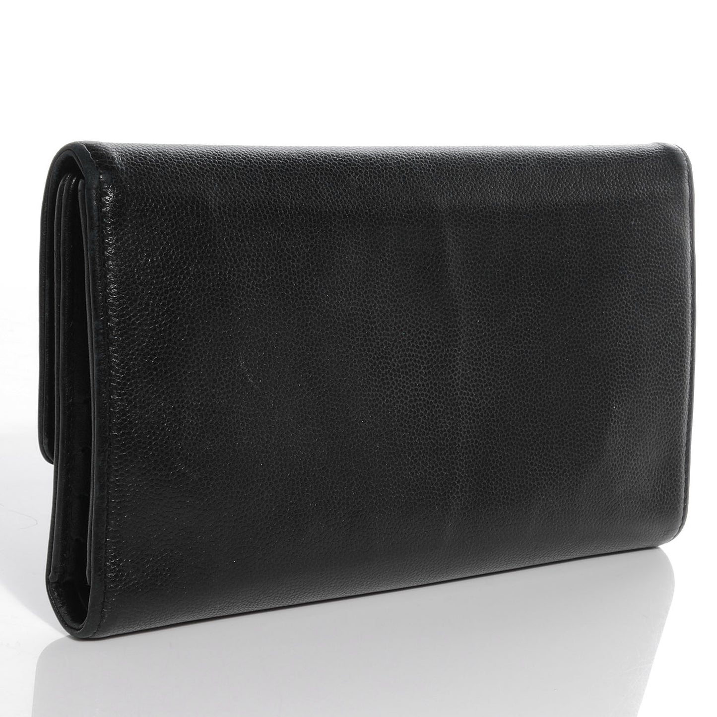Caviar CC Large Flap Wallet Black
