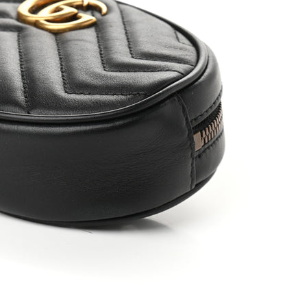 Gucci Calfskin Matelasse GG Marmont Belt Bag 85 34 Black 9 of 9