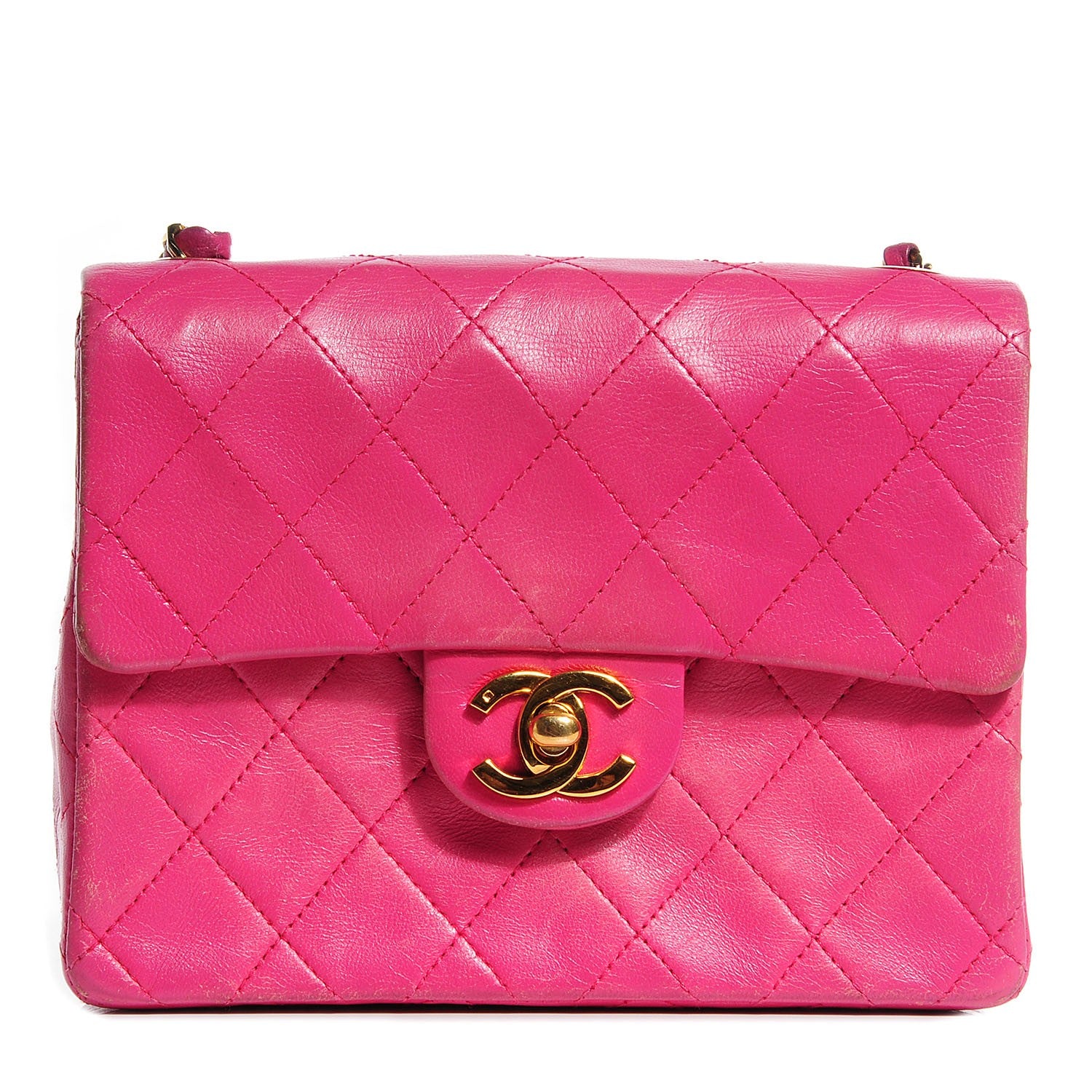Chanel Lambskin Quilted Mini Square Flap Pink 1 of 8