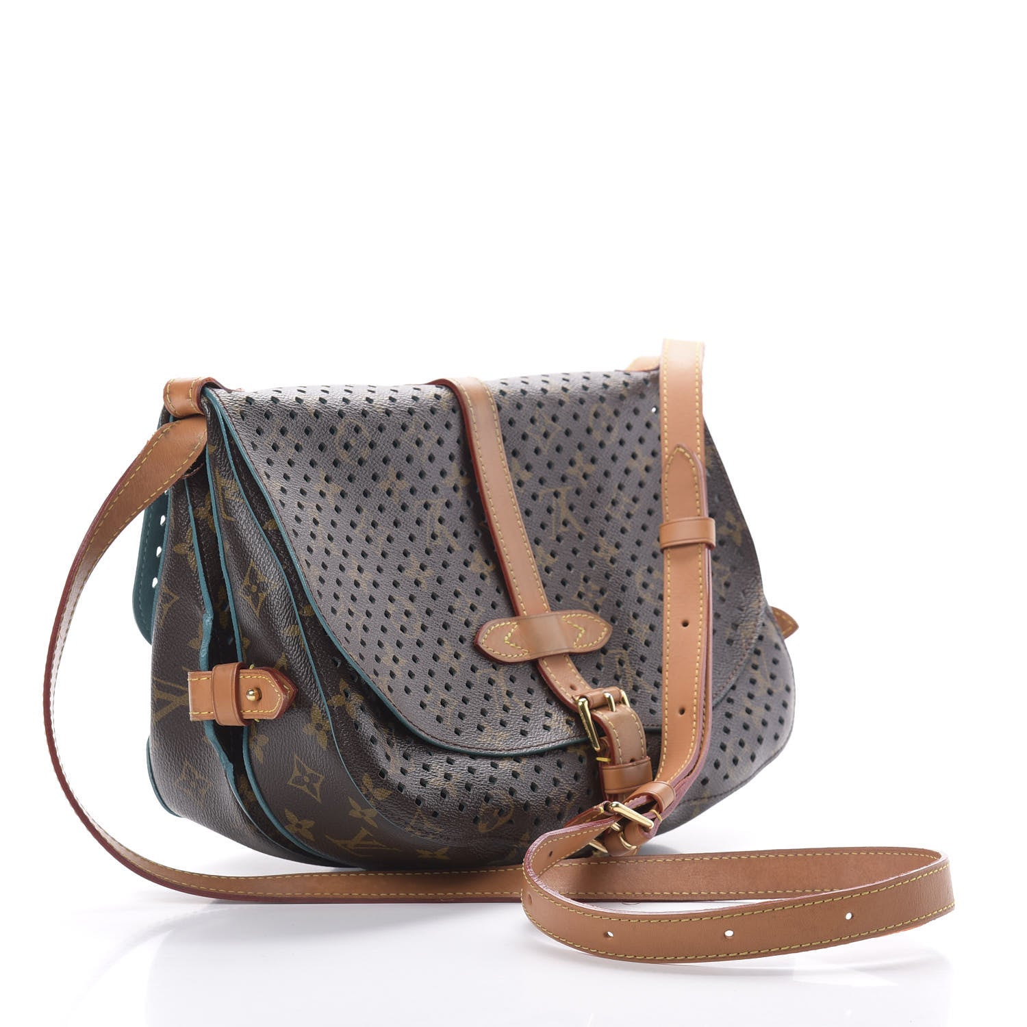 Louis Vuitton Monogram SC Flore Saumur Teal 3 of 15
