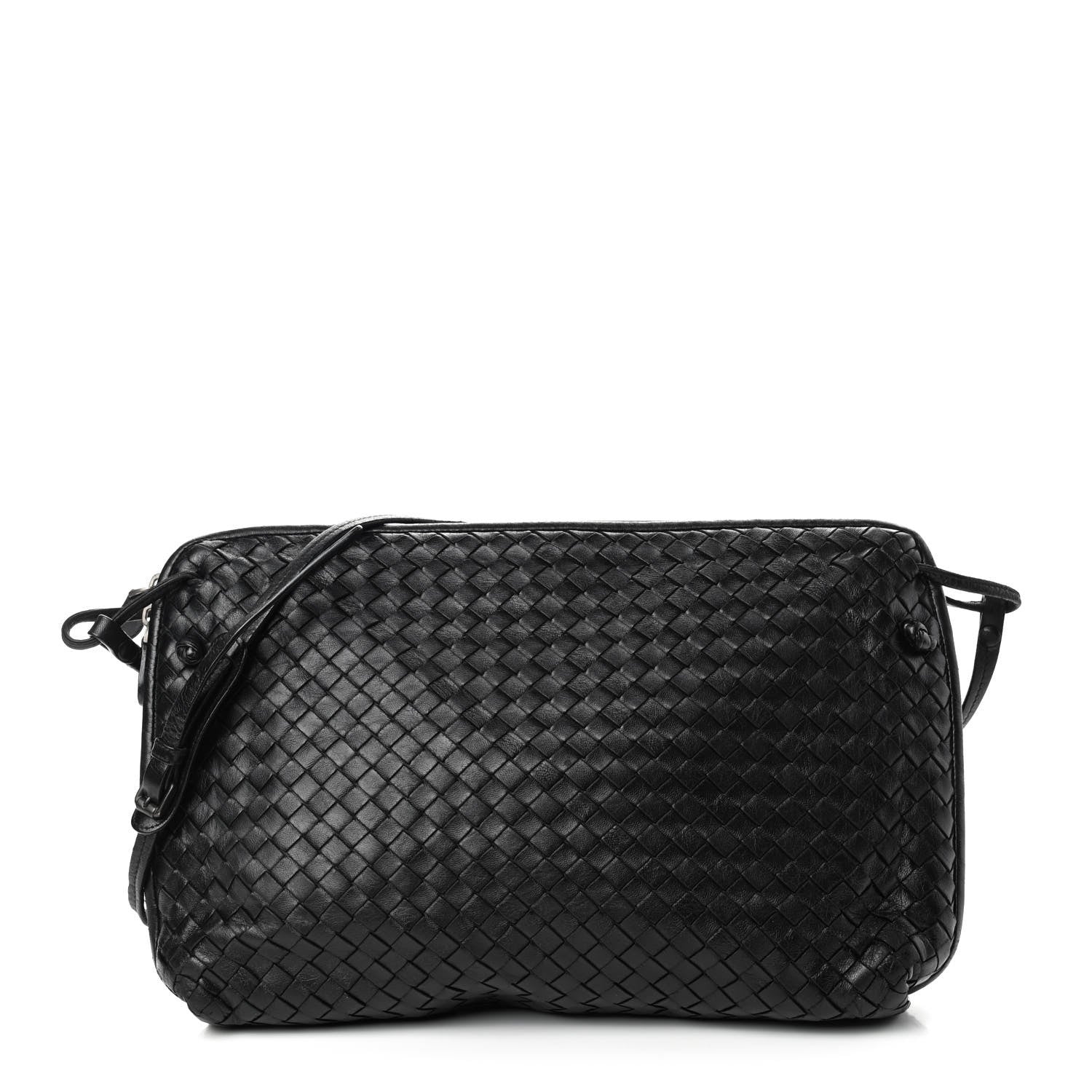 Bottega Veneta Nappa Intrecciato Nodini Crossbody Messenger Black 1 of 9