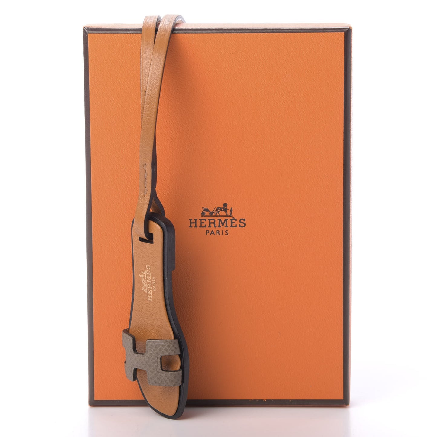 Epsom Butler Calfskin Hunter Oran Nano Bag Charm Etoupe