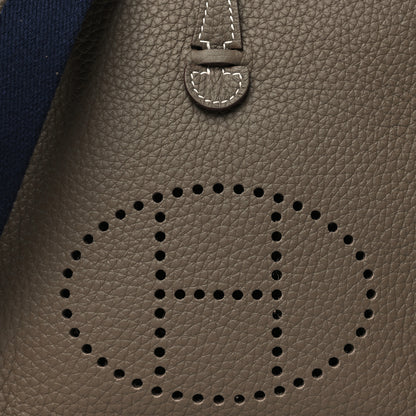 Hermes Taurillon Clemence Amazone Evelyne TPM Etoupe Bleu Indigo 8 of 11