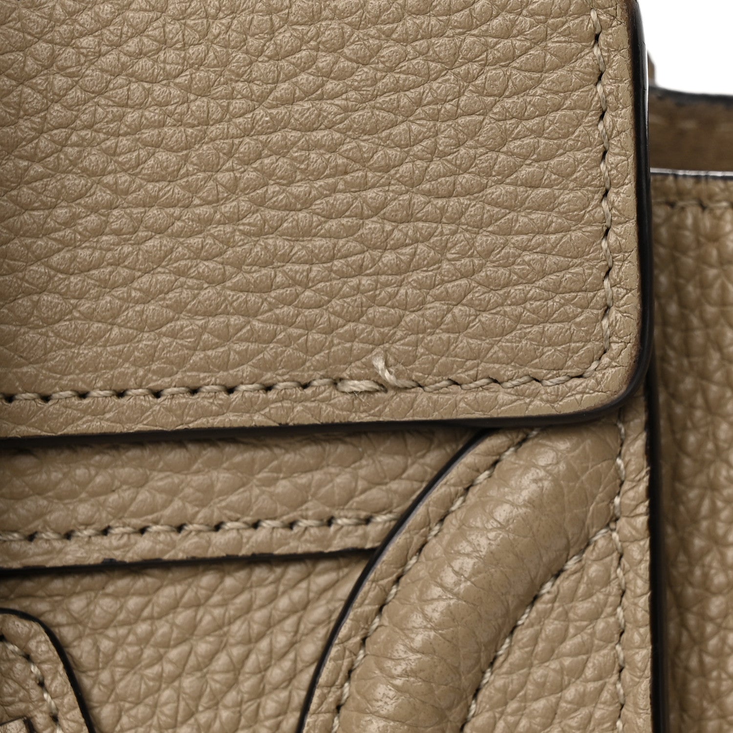 Celine Drummed Calfskin Nano Luggage Dune 29 of 33
