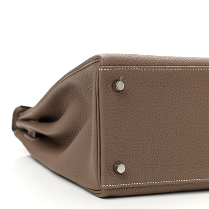 Hermes Togo Horseshoe Kelly Retourne 35 Etoupe 9 of 12