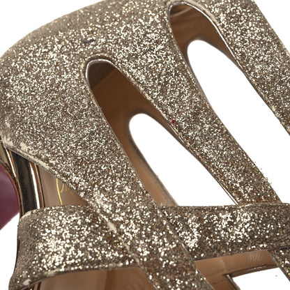 Christian Louboutin Glitter Mini Specchio Balota Platform Sandals 37.5 Gold 12 of 16