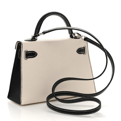 Hermes Chevre Mysore Horseshoe Mini Kelly Sellier 20 Nata Black 3 of 13