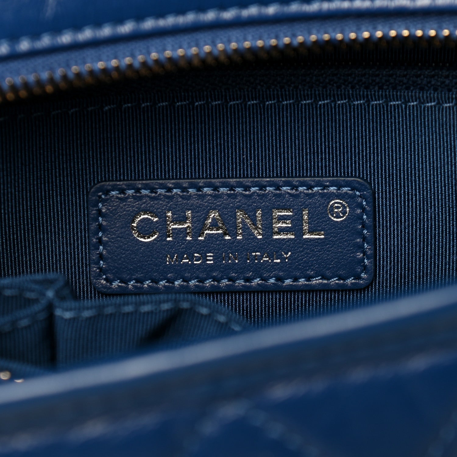 Chanel Aged Smooth Calfskin Quilted Medium Gabrielle Logo Hobo Blue 7 of 8