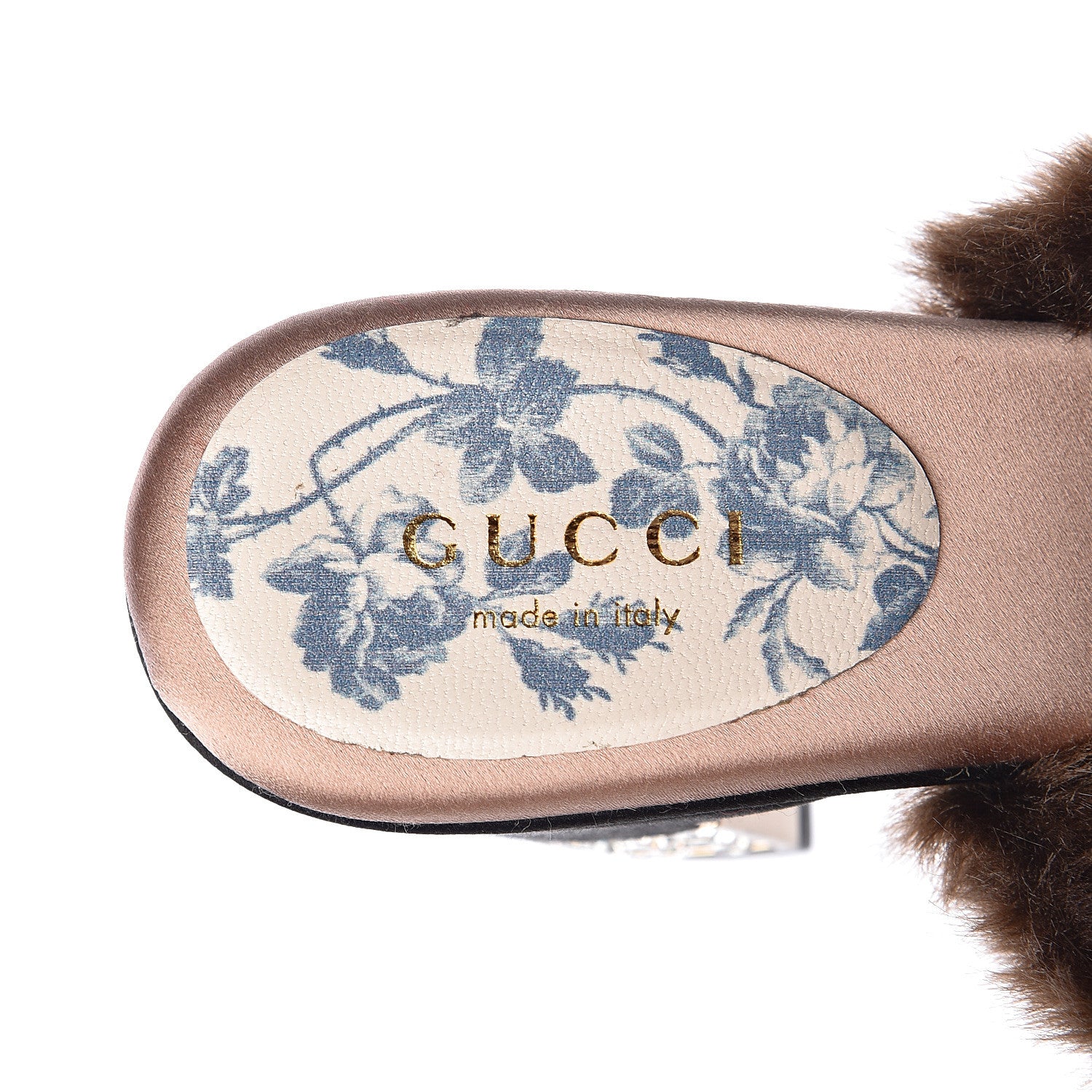 Gucci Mink Silk Satin Crystal Candy Mules 35.5 Scan Brown Black 7 of 10