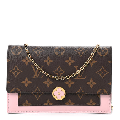 Louis Vuitton Monogram Flore Chain Wallet Rose Ballerine 1 of 9