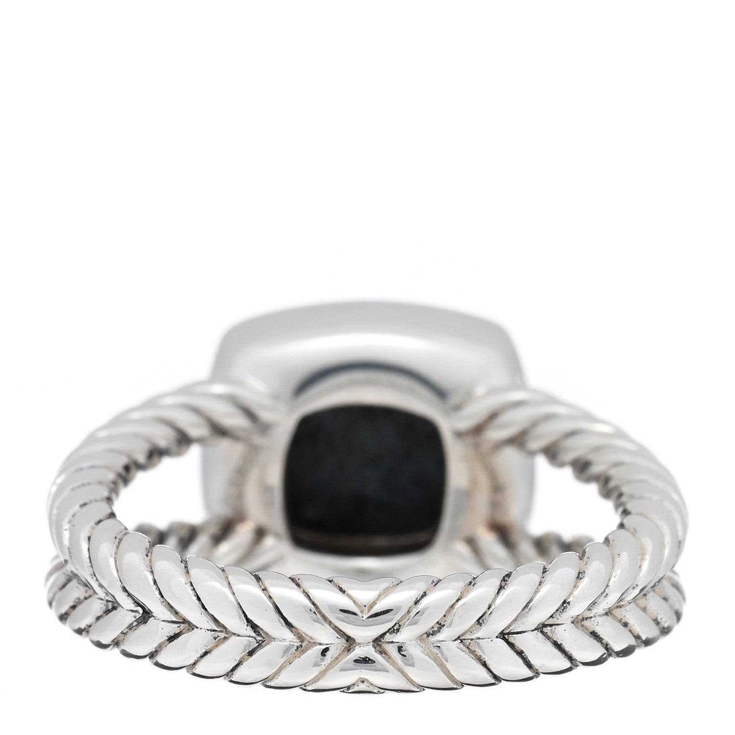 David Yurman Sterling Silver Diamond Black Orchid 7mm Petite Albion Ring 52 6 3 of 4
