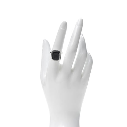 Tiffany Sterling Silver Black Onyx Ziegfeld Daisy Ring 55 7.25 2 of 6