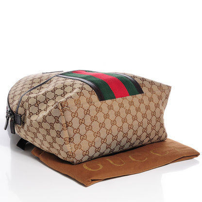 Gucci GG Monogram Web Medium Classic Backpack Brown 4 of 7