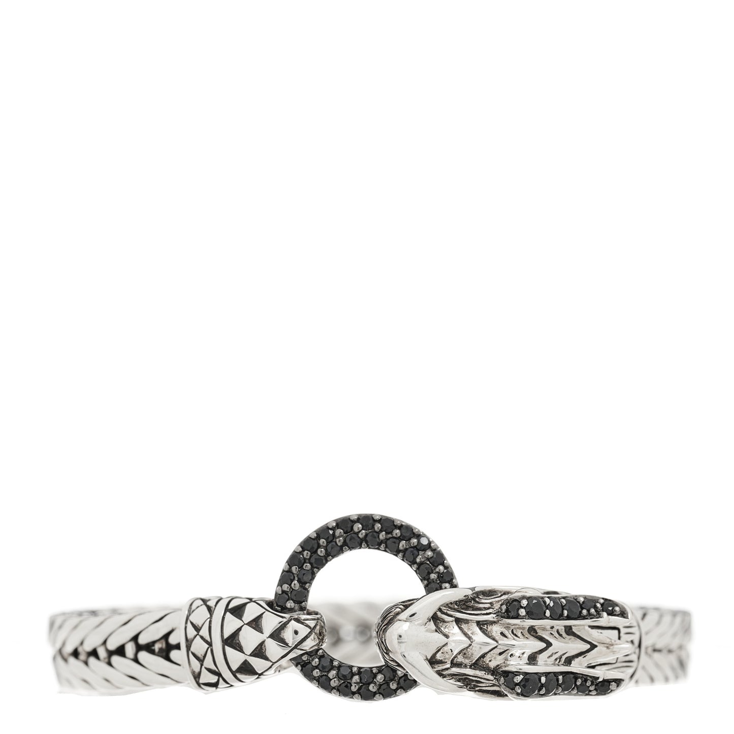 Sterling Silver Black Sapphire Legends Naga Station Bracelet