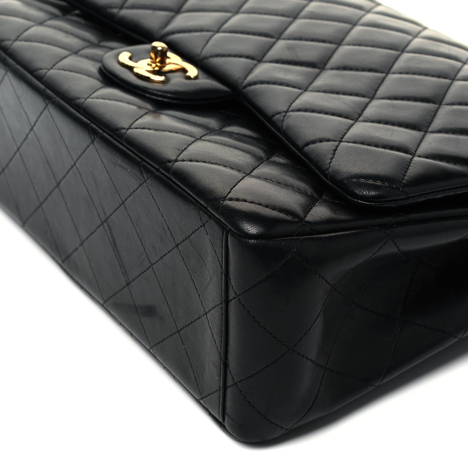 Chanel Lambskin Quilted Maxi Double Flap Black 9 of 9