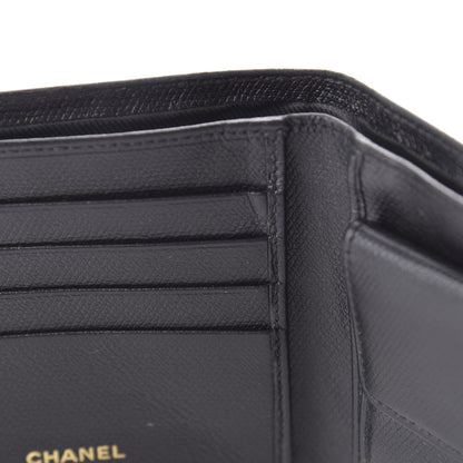 Chanel Grained Calfskin CC Button Bi-Fold Wallet Black 11 of 13