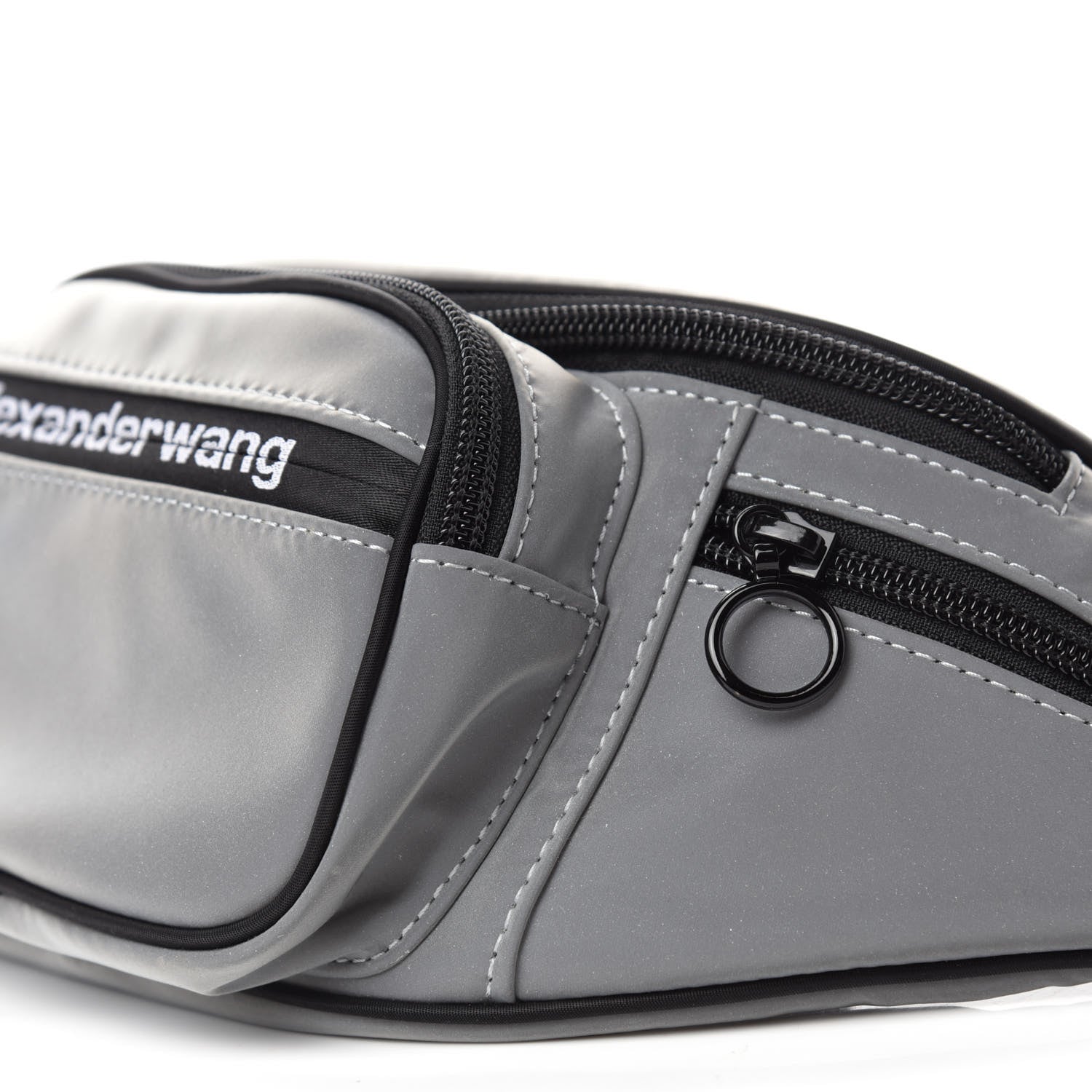 Alexander Wang Nylon Logo Printed Attica Belt Bag Reflective Silver 7 of 9