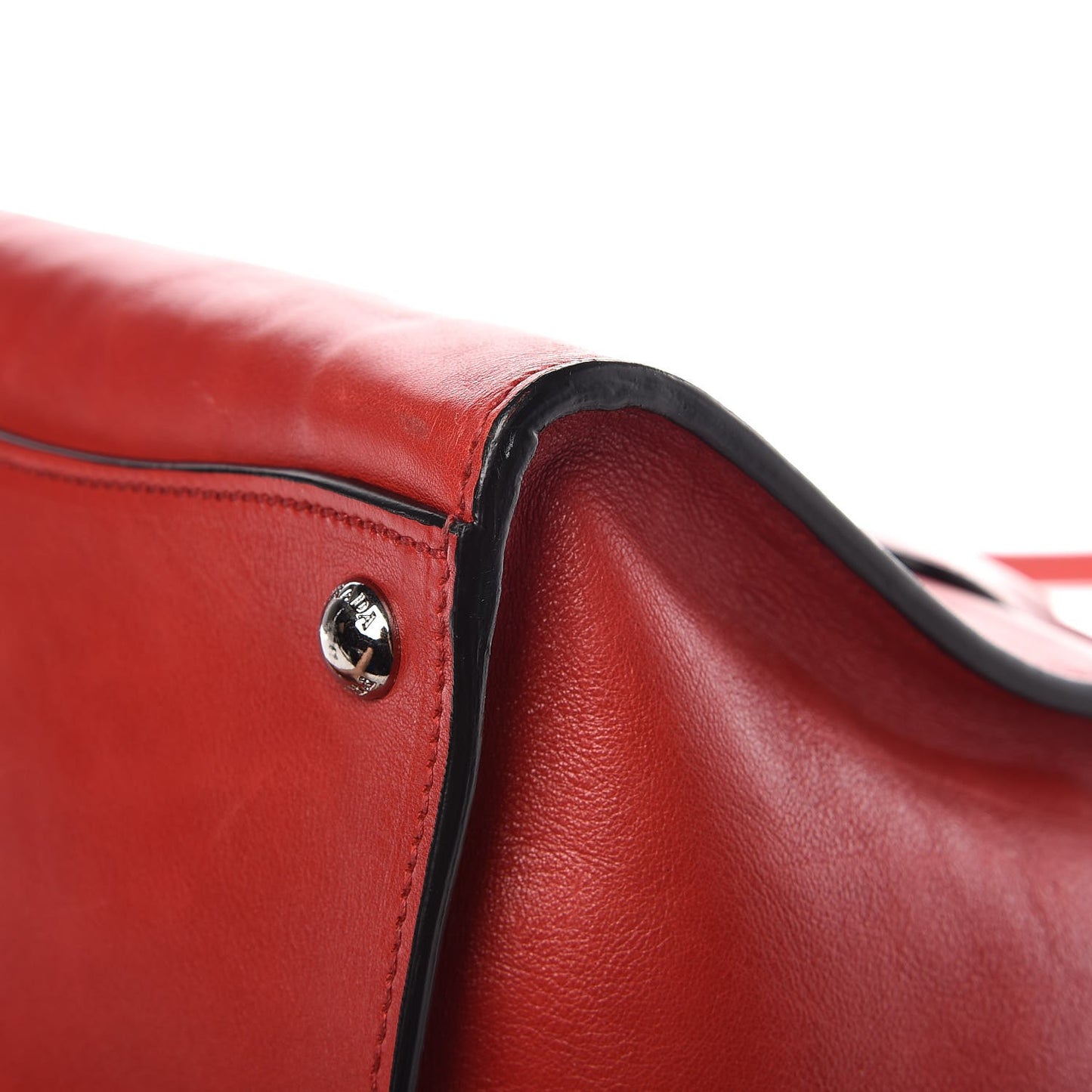 Glace Calf Small Twin Pocket Tote Fuoco