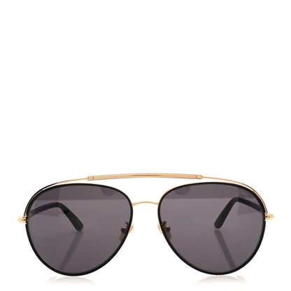 Tom Ford Metal Polarized Aviator Curtis Sunglasses TF748 Gold Black 2 of 7