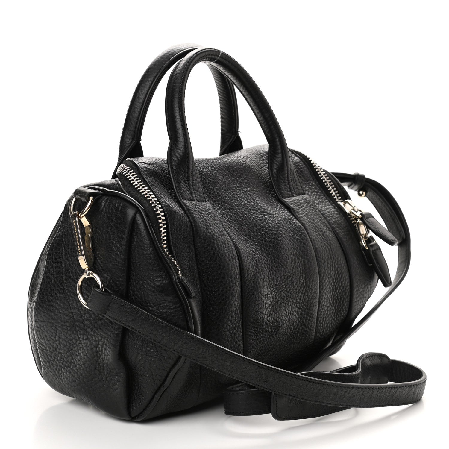 Alexander Wang Pebbled Lambskin Rockie Black Pale Gold Hardware 3 of 11