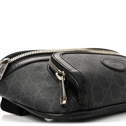 Gucci GG Supreme Monogram Textured Calfskin Retro Interlocking G Belt Bag Black 8 of 9