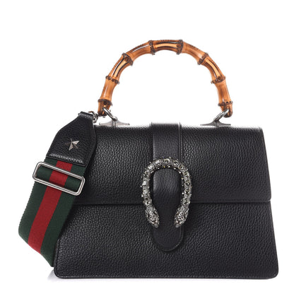 Gucci Dollar Calfskin Crystal Web Medium Dionysus Bamboo Top Handle Bag Black Black Diamond 1 of 7