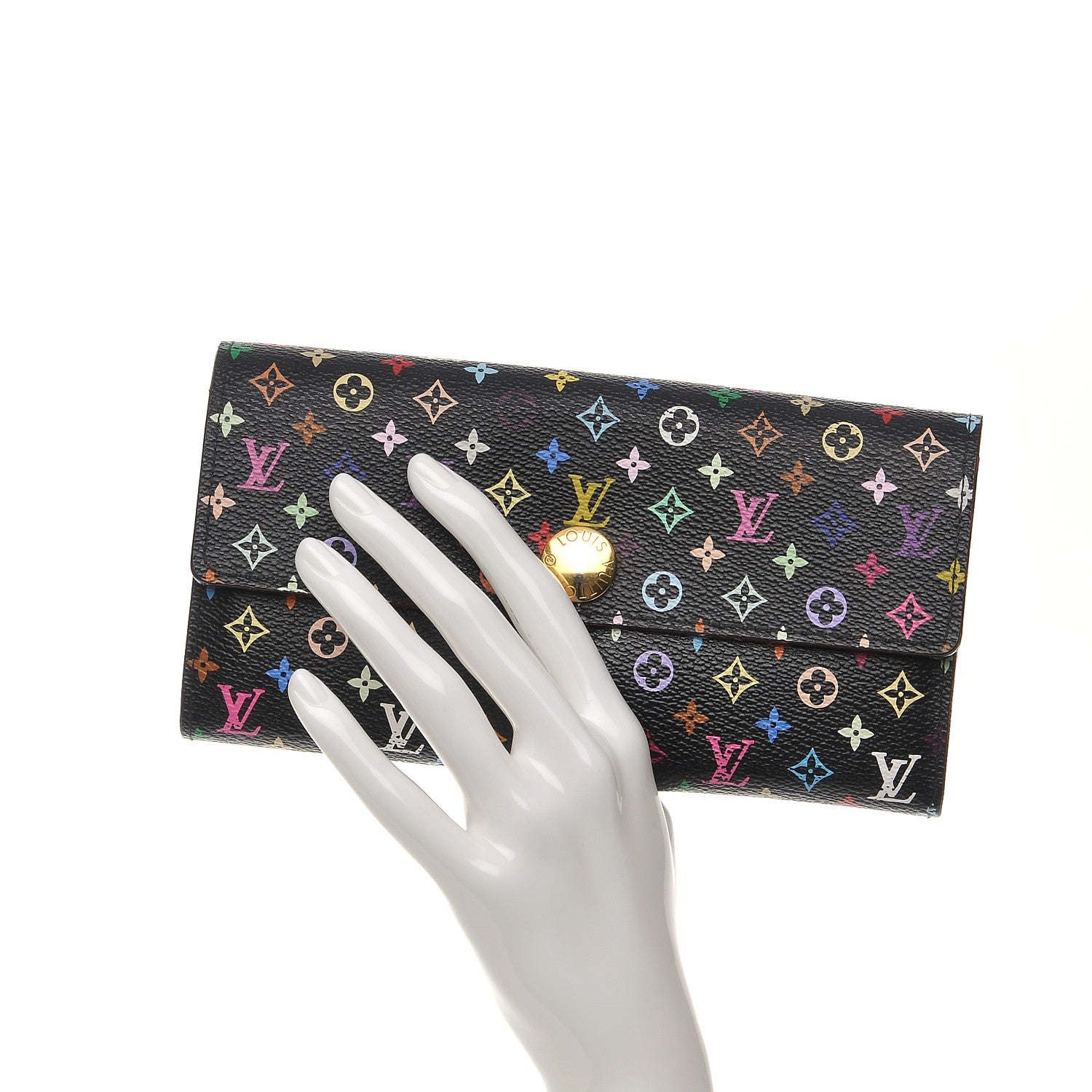 Louis Vuitton Monogram Multicolor Sarah Wallet Black Grenade 2 of 9