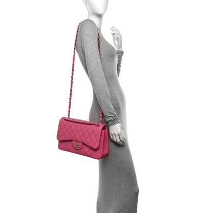 Chanel Caviar Quilted Jumbo Double Flap Pink 2 of 12