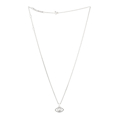 Chopard 18K White Gold Diamond Good Luck Charms Evil Eye Pendant Necklace 2 of 3