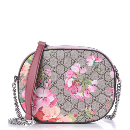 Gucci GG Supreme Monogram Blooms Mini Chain Shoulder Bag Beige Multicolor Dry Rose 1 of 8