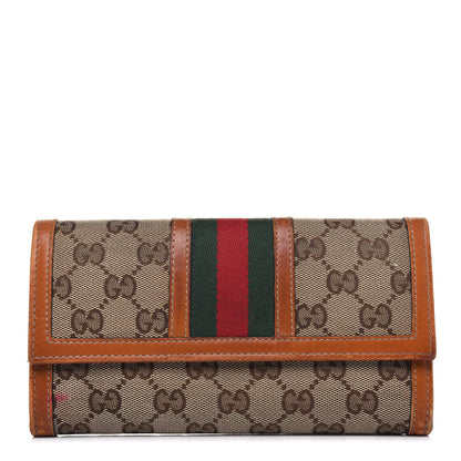 Gucci Monogram Vintage Web Continental Wallet Tobacco 1 of 22