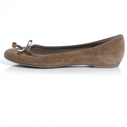 Louis Vuitton Suede Debbie Ballet Flats 37.5 Brown 1 of 7