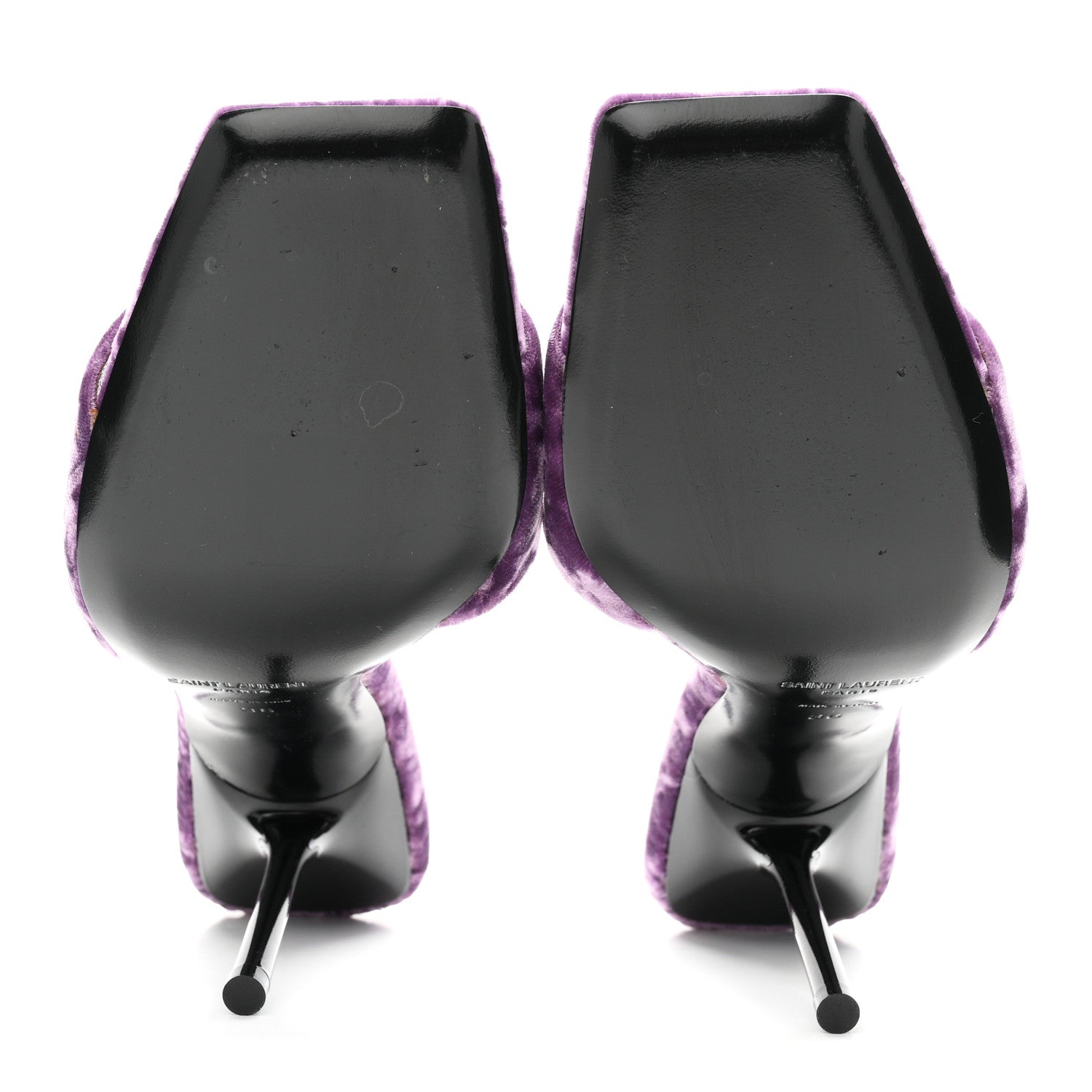 Saint Laurent Velvet Baliqua 105 Mule Sandals 36 Malva 6 of 10