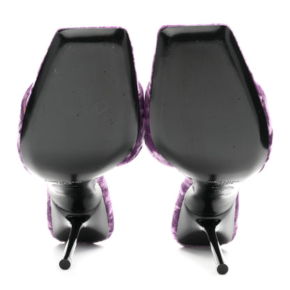 Saint Laurent Velvet Baliqua 105 Mule Sandals 36 Malva 6 of 10